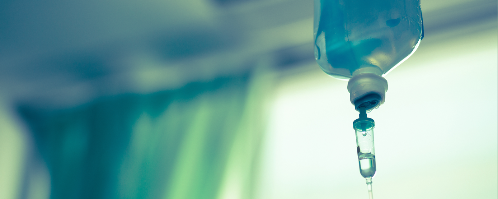 Close up image of a chemotherapy bag with chemotherapy treatment being utilized.