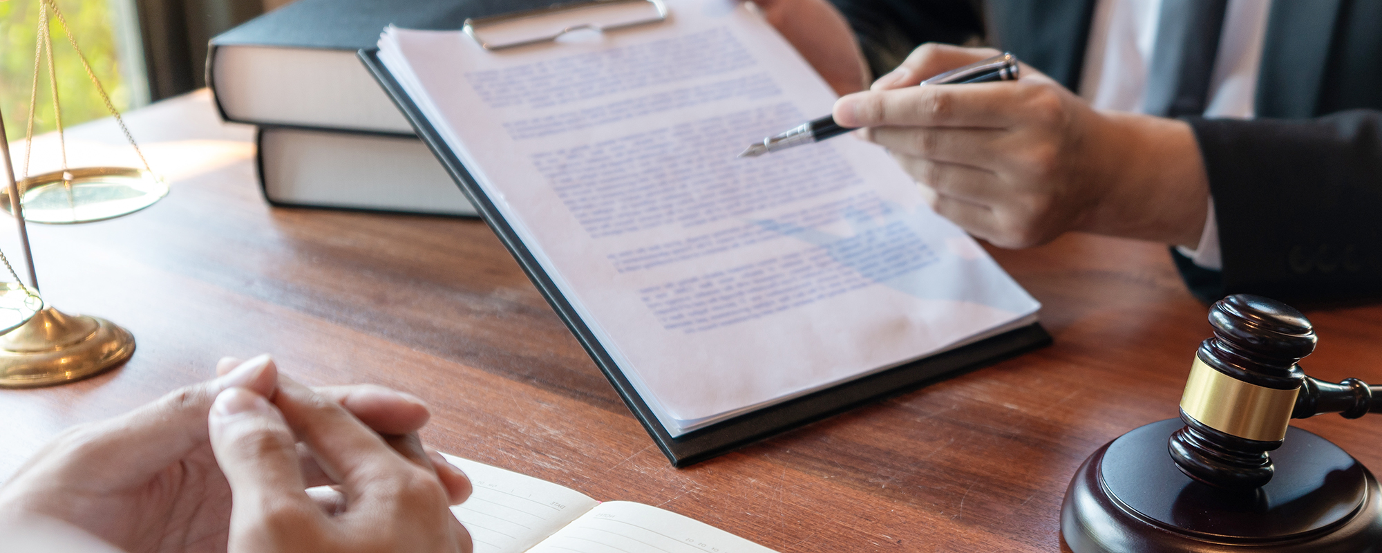 This is an image of a client filing a personal injury lawsuit.
