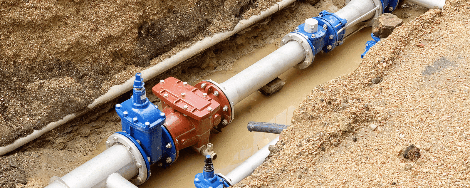 Water supply pipes under ground