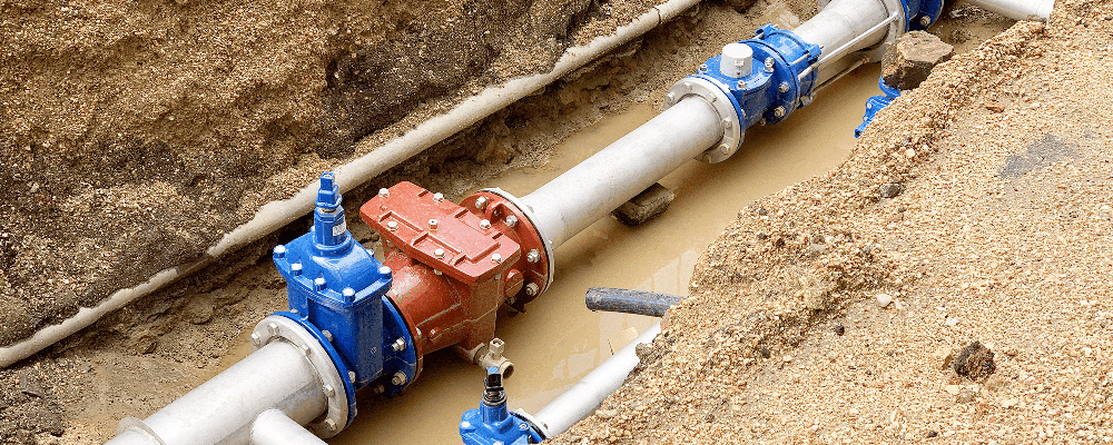 Water supply pipes under ground