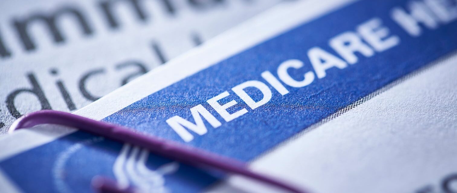Close-up photo of Medicare, health insurance coverage option for mesothelioma