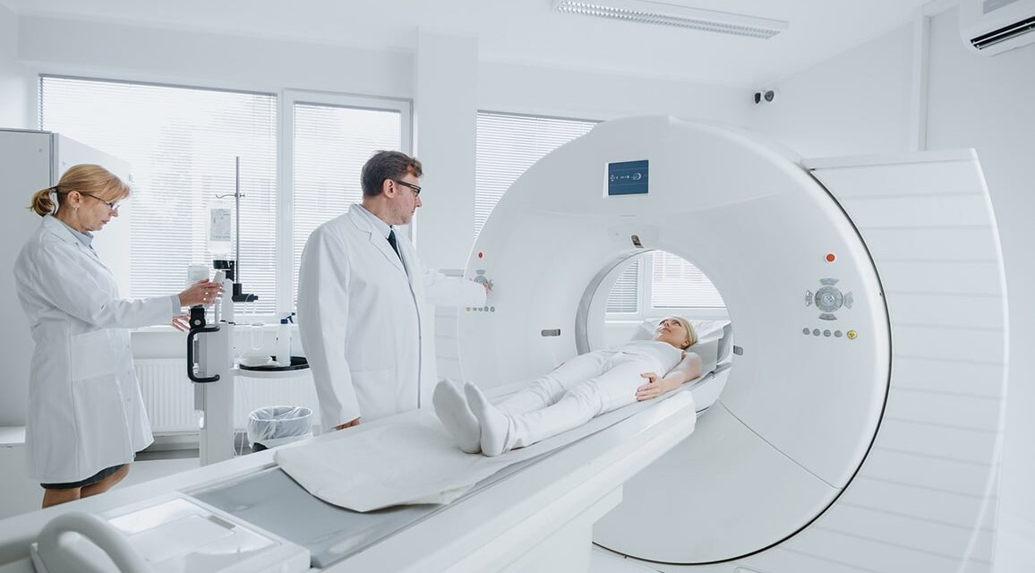 Imaging machine used at mesothelioma medical center.