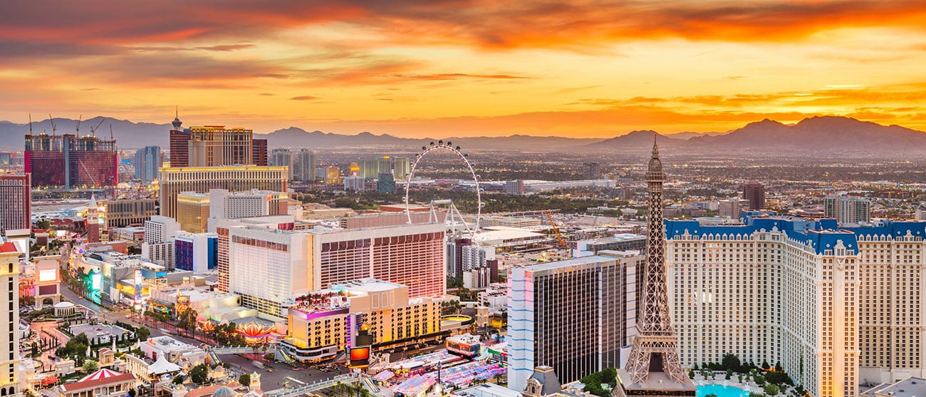 Image of boardwalk and background mountain view in Nevada.