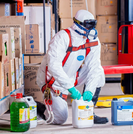 worker manages chemicals at chlor-alkali factory for process using chrysotile asbestos, a chemical targeted by The EPA asbestos ban proposed in April 2022.