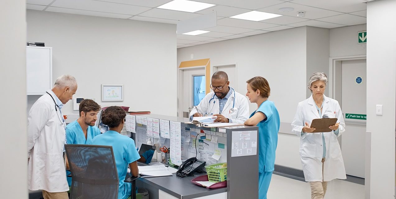 Interior hospital scene at the University of Chicago Medicine.,
