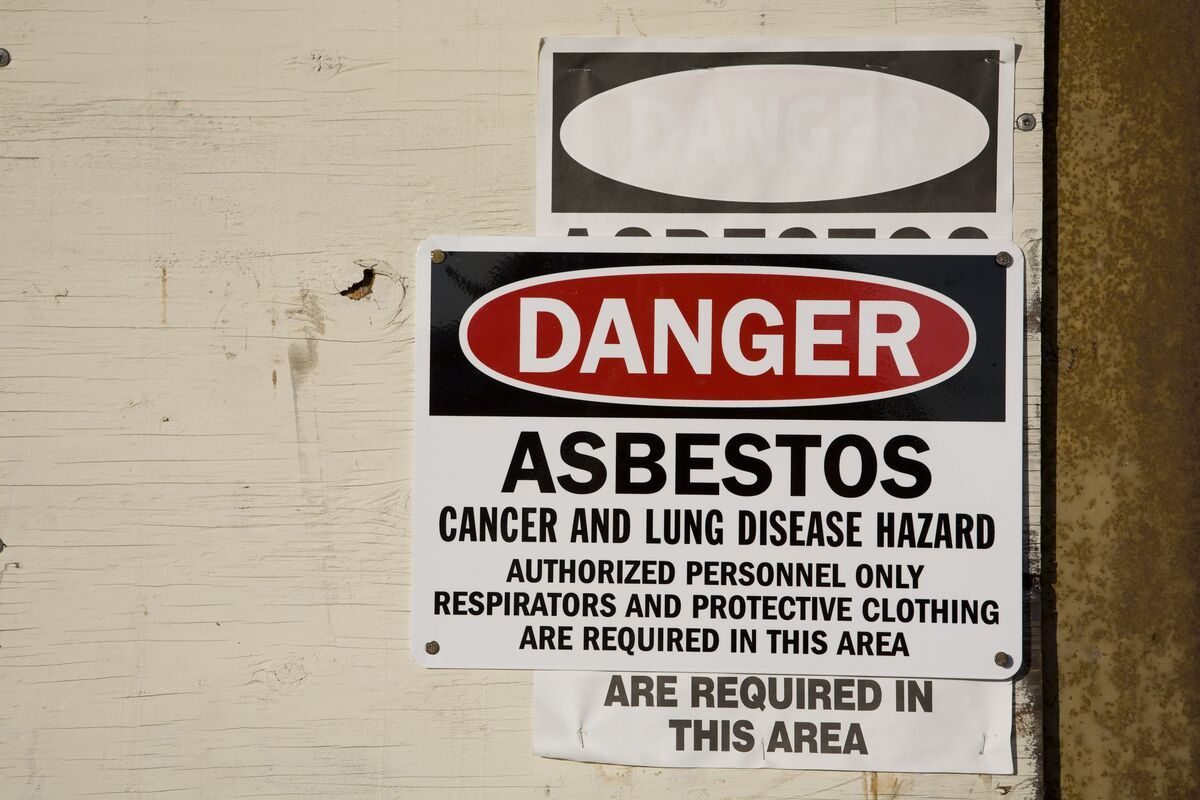 Danger Sign for Asbestos in Schools