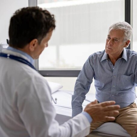 Doctor discussing diseases like mesothelioma to their patient.