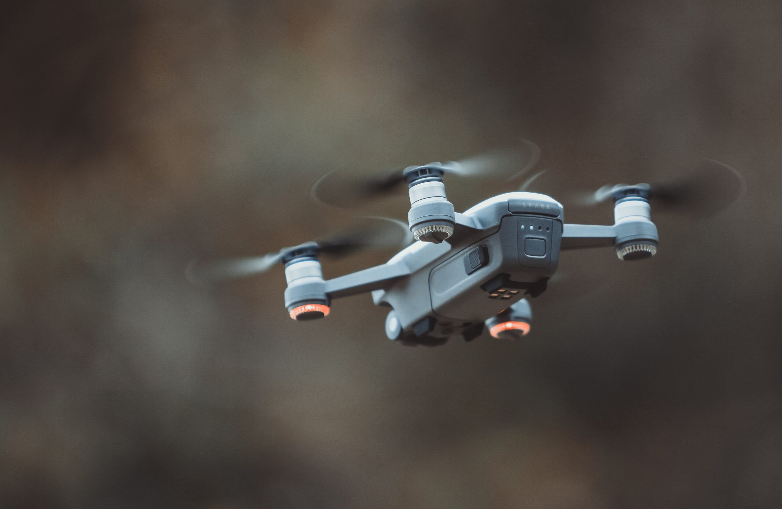 Drone flying in the air over an asbestos removal project
