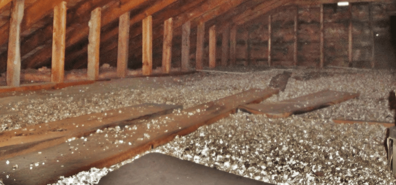 Older home containing asbestos insulation produced by Rock Wool Manufacturing Company.